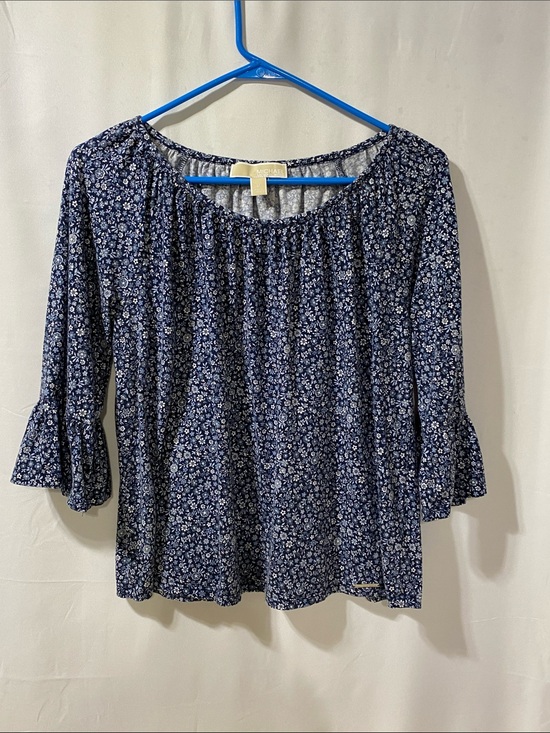 Michael Kors Tops - Michael Kors Navy Floral Scoop-Neck Peasant Top